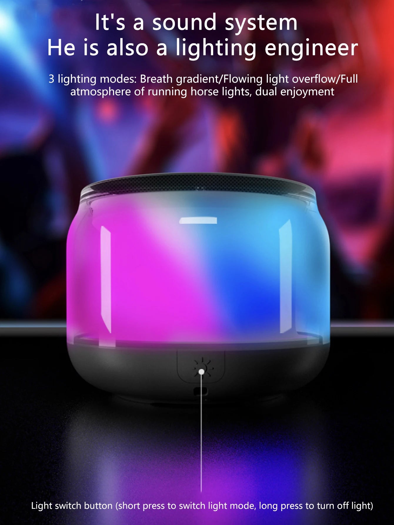 New cool multi-functional Bluetooth speaker, high life bright color science fiction car small speaker