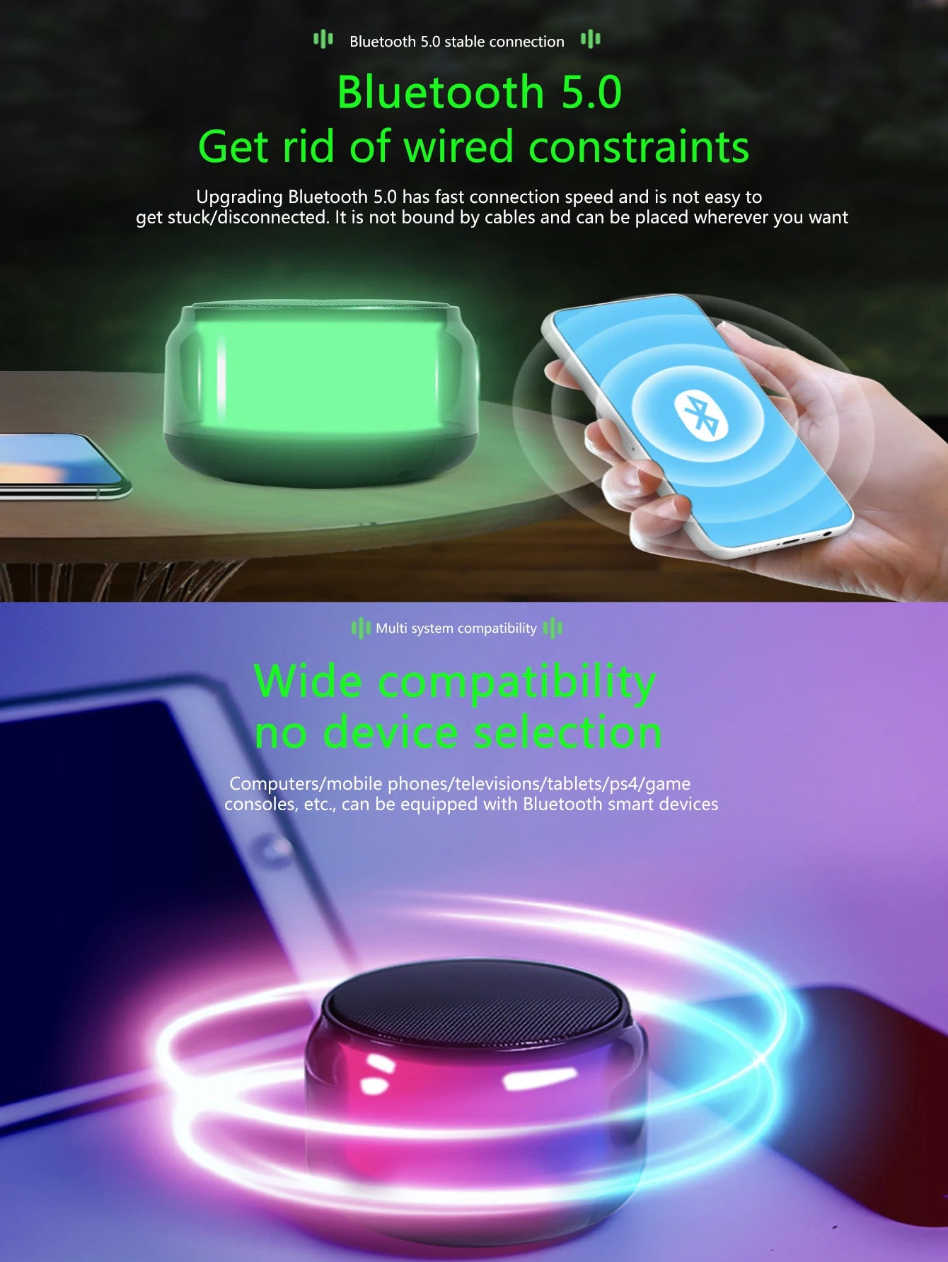 New cool multi-functional Bluetooth speaker, high life bright color science fiction car small speaker